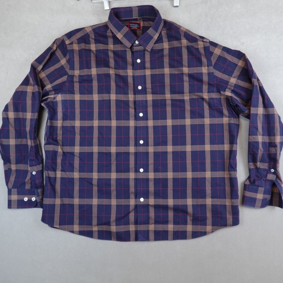 UNTUCKit Shirt Mens Size XXL Wrinkle Free Plaid Relaxed Fit Long Sleeve Paterson - Picture 1 of 9